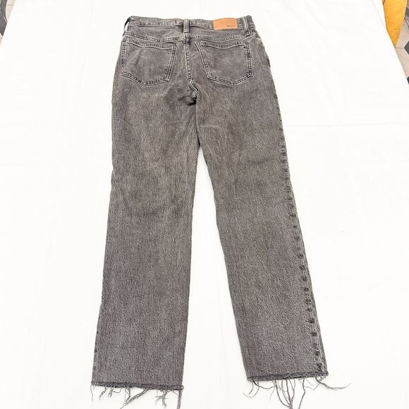 Madewell The Perfect Vintage Charcoal Gray Acid Wash Denim Jeans Raw Hem Size 25 - Picture 3 of 10